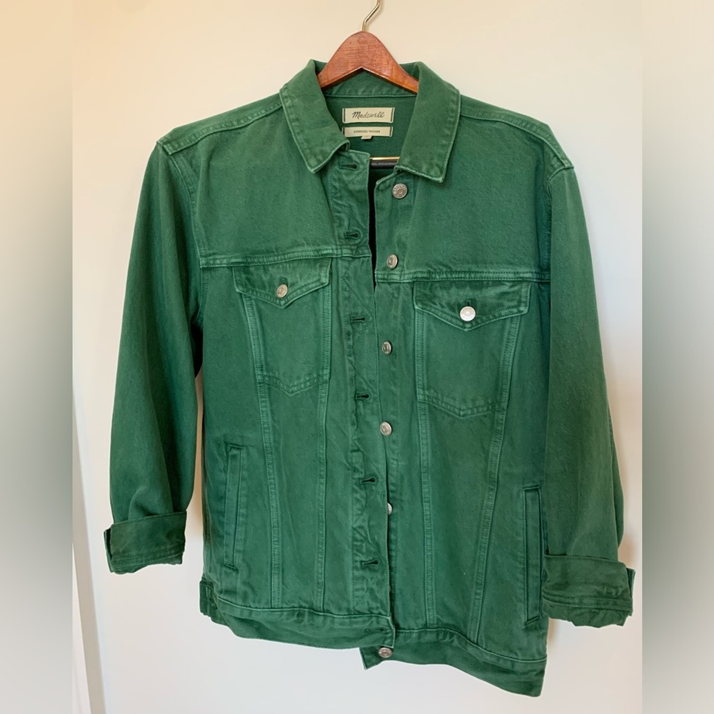 Madewell Oversized Trucker Jacket in Green